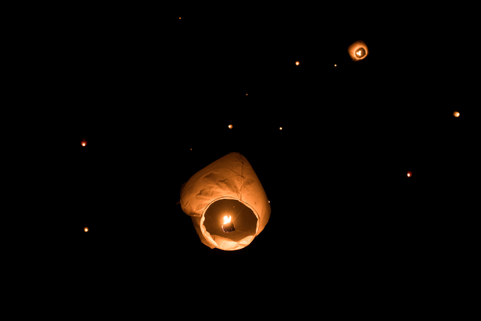 Les lanternes thaïlandaises s'envolent