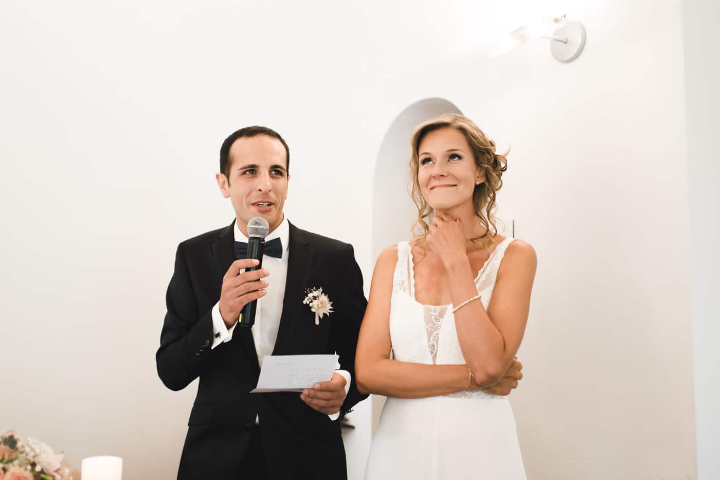 Le marié s'exprime lors de la cérémonie à La Fouly en Valais