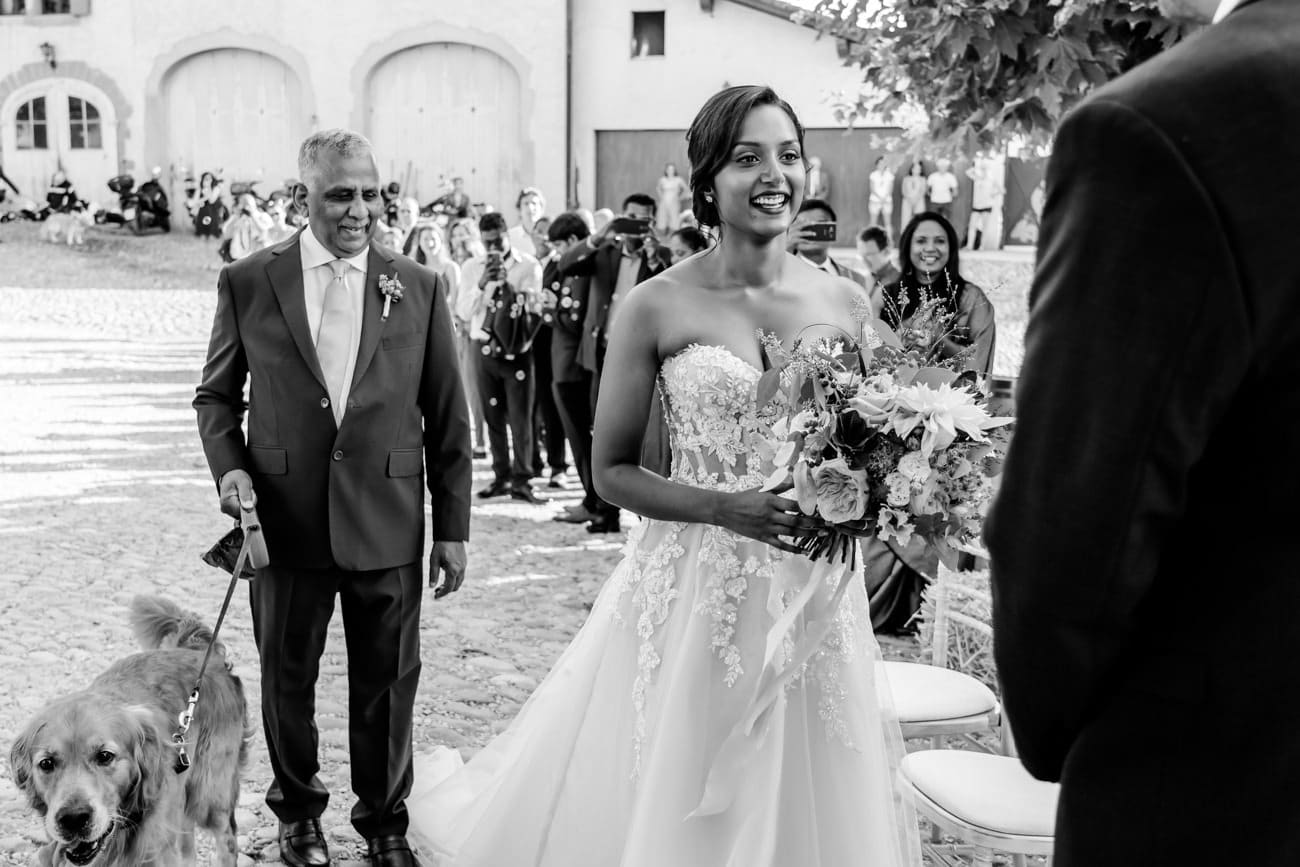 Photo de Alexandre Bourguet. Wedding ceremony in Clos du Chateau – Satigny