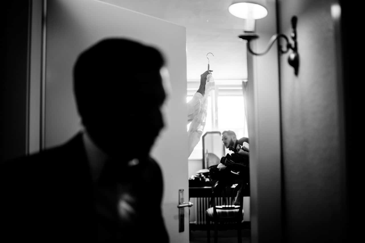 Préparation dans un hôtel de La Tour-de-Trême Préparatifs à La Tour-de-Trême