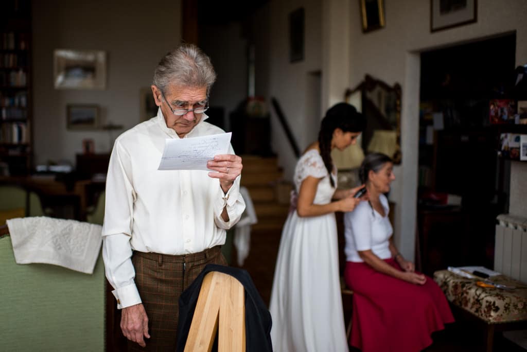 Dernières répétitions au domicile de la mariée